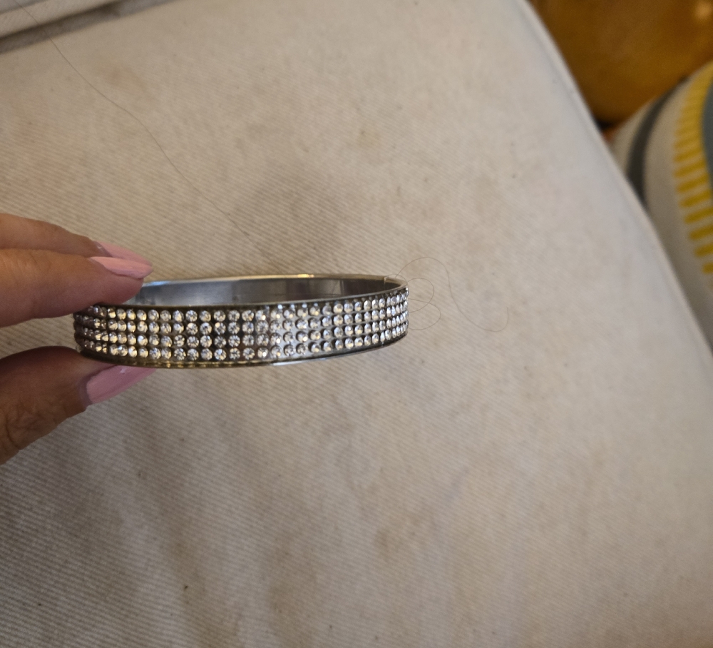 Silver Rhinestone Bangle Bracelet‎